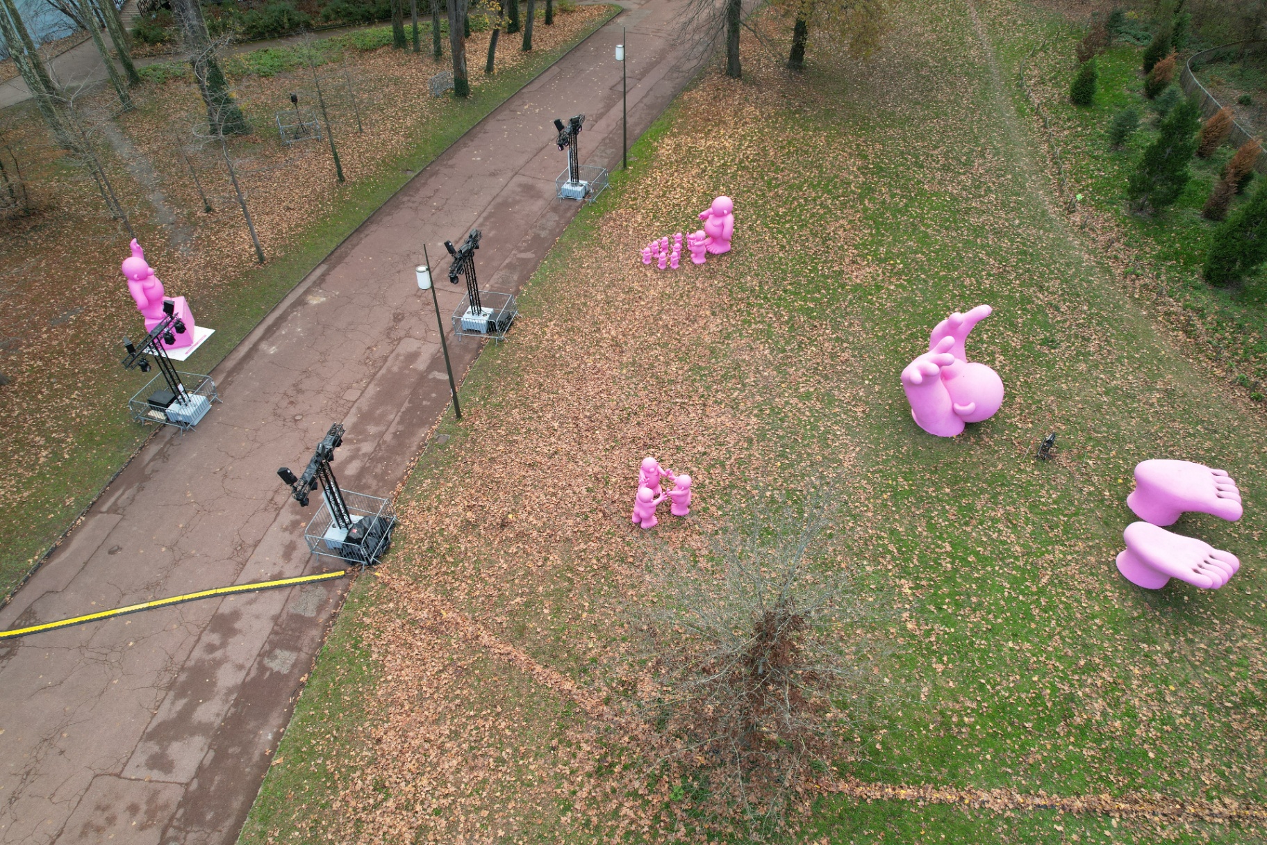 Vue aérienne de l'installation Rose Family au parc