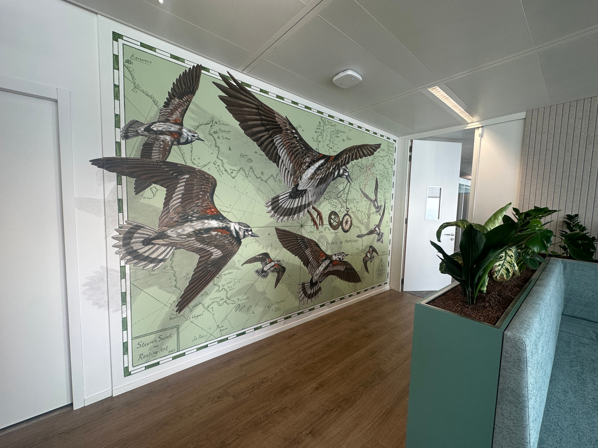 Fresque oiseaux en vol — entreprise